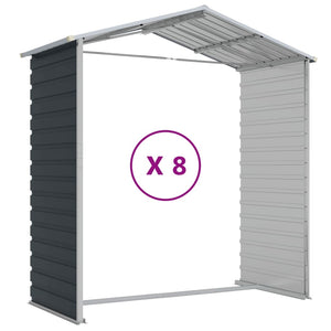 vidaXL Garden Shed Anthracite 191x725x198 cm Galvanized Steel