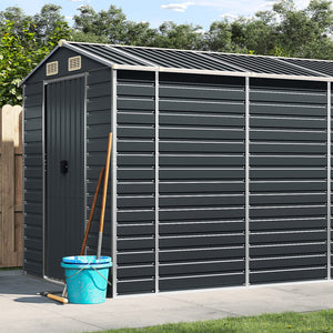 vidaXL Garden Shed Anthracite 191x725x198 cm Galvanized Steel