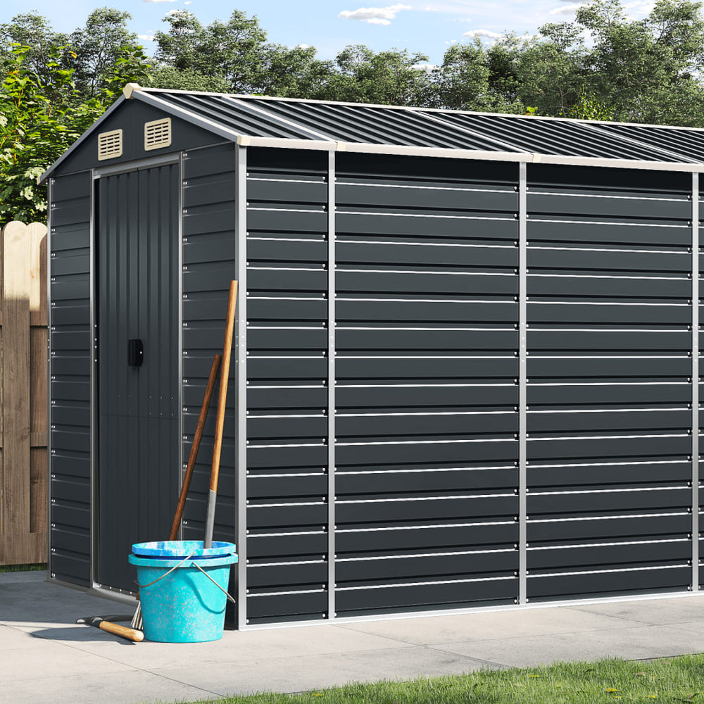 vidaXL Tool Shed Anthracite 191x810x198 cm Galvanized Steel
