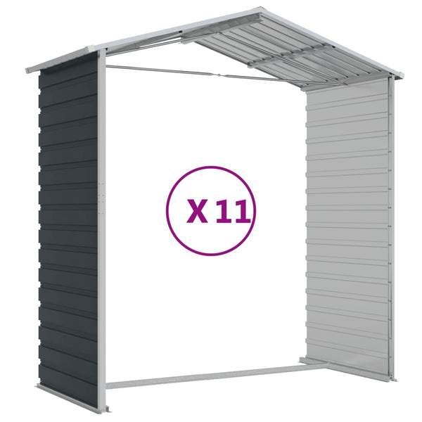 vidaXL Anthracite Shed 191x980x198 cm Galvanised Steel