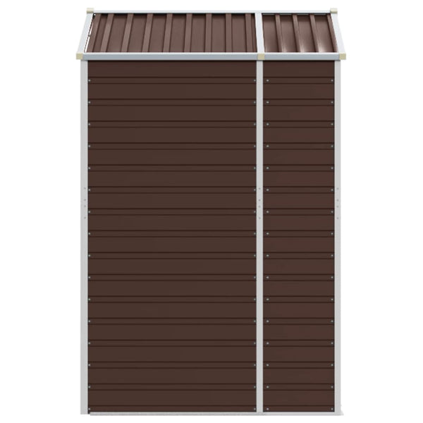 vidaXL Garden Shed Brown 191x130x198 cm Galvanized Steel