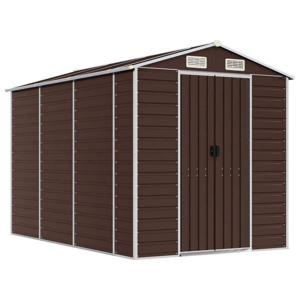 vidaXL Garden Shed Brown 191 x 300 x 198 cm Galvanized Steel