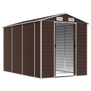 vidaXL Garden Shed Brown 191 x 300 x 198 cm Galvanized Steel