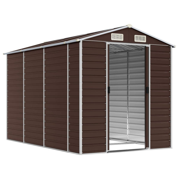 vidaXL Garden Shed Brown 191 x 300 x 198 cm Galvanized Steel
