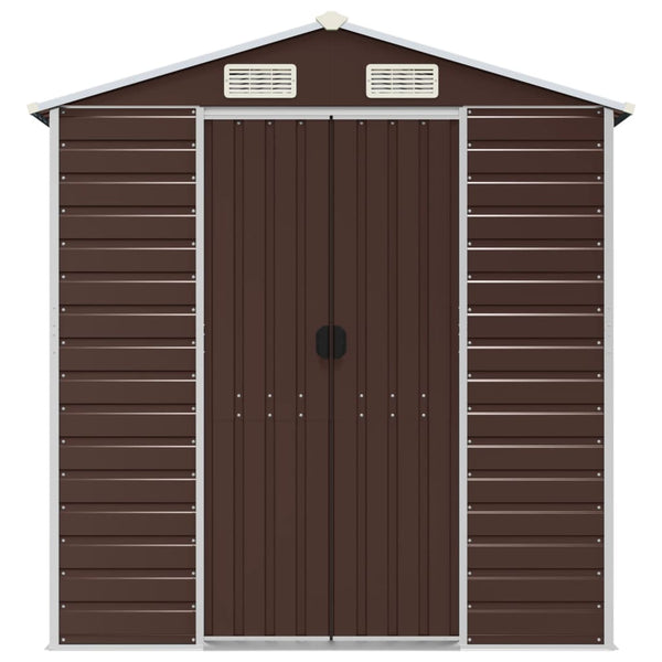 vidaXL Garden Shed Brown 191 x 300 x 198 cm Galvanized Steel