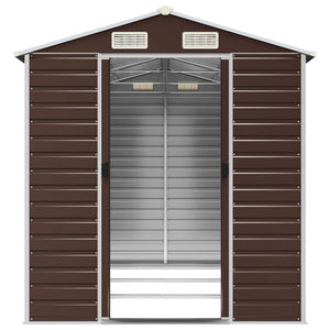 vidaXL Garden Shed Brown 191 x 300 x 198 cm Galvanized Steel