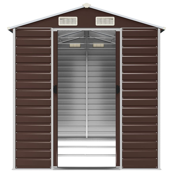 vidaXL Garden Shed Brown 191 x 300 x 198 cm Galvanized Steel