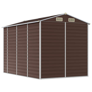 vidaXL Garden Shed Brown 191 x 300 x 198 cm Galvanized Steel