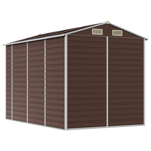 vidaXL Garden Shed Brown 191 x 300 x 198 cm Galvanized Steel