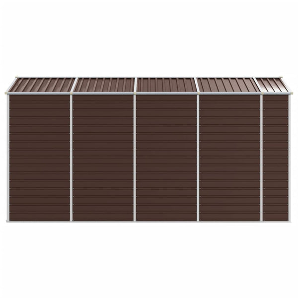 vidaXL Garden Shed Brown 191x385x198 cm Galvanized Steel