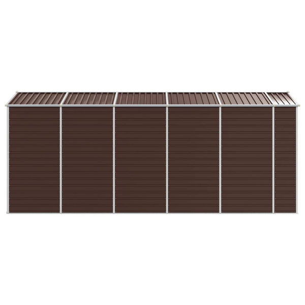 vidaXL Garden Shed Brown 191 x 470 x 198 cm Galvanized Steel
