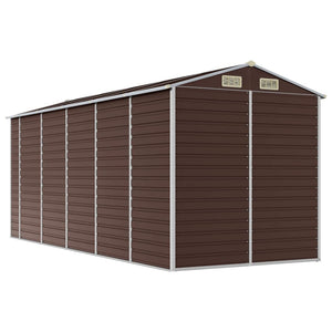 vidaXL Garden Shed Brown 191 x 470 x 198 cm Galvanized Steel