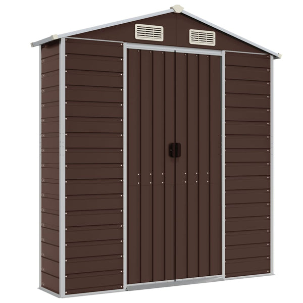 vidaXL Garden Shed Brown 191 x 470 x 198 cm Galvanized Steel