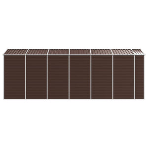 vidaXL Garden Shed Brown 191x555x198 cm Galvanized Steel