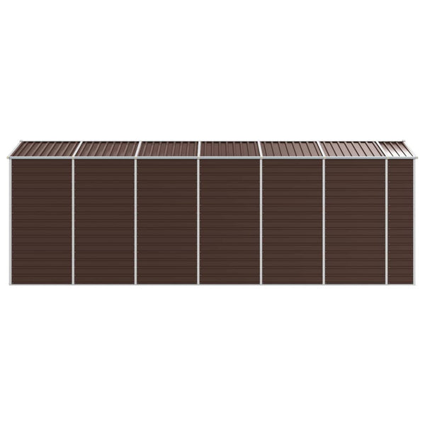 vidaXL Garden Shed Brown 191x555x198 cm Galvanized Steel