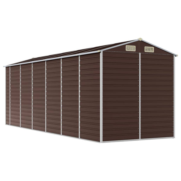 vidaXL Garden Shed Brown 191x555x198 cm Galvanized Steel