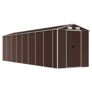 vidaXL Garden Shed Brown 191x725x198 cm Galvanized Steel