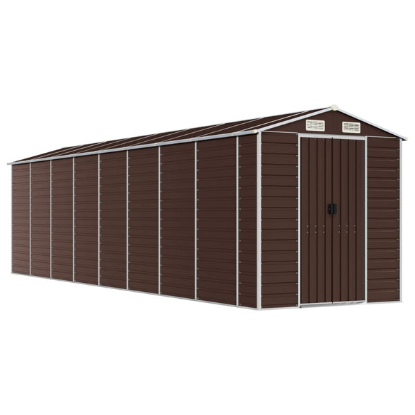 vidaXL Garden Shed Brown 191x725x198 cm Galvanized Steel