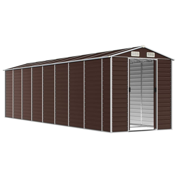 vidaXL Garden Shed Brown 191x725x198 cm Galvanized Steel