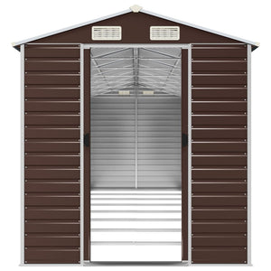 vidaXL Garden Shed Brown 191x725x198 cm Galvanized Steel
