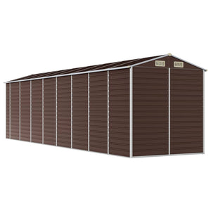 vidaXL Garden Shed Brown 191x725x198 cm Galvanized Steel