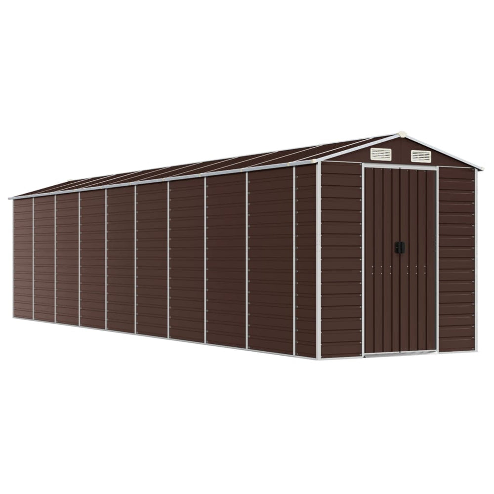 vidaXL Garden Shed Brown 191x810x198 cm Galvanized Steel