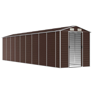 vidaXL Garden Shed Brown 191x810x198 cm Galvanized Steel