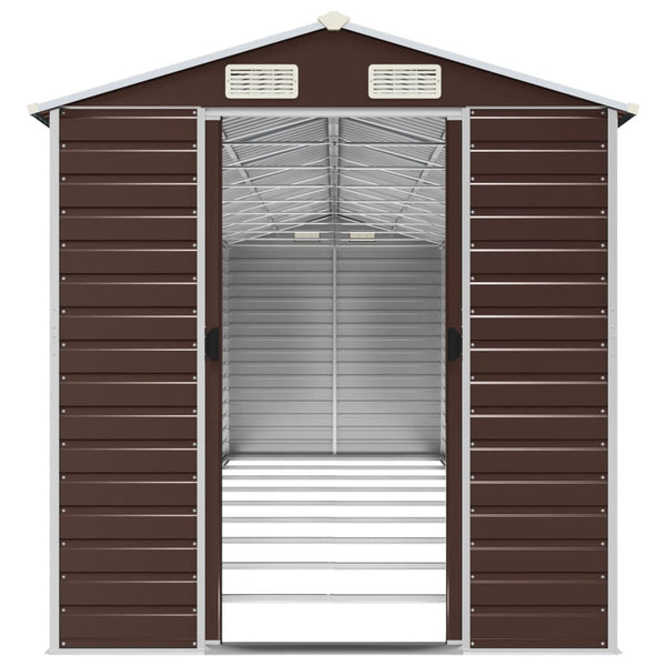 vidaXL Garden Shed Brown 191x810x198 cm Galvanized Steel