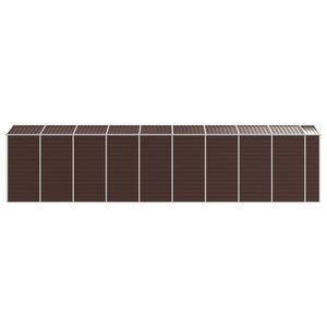 vidaXL Garden Shed Brown 191x810x198 cm Galvanized Steel