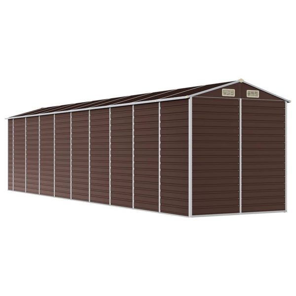 vidaXL Garden Shed Brown 191x810x198 cm Galvanized Steel