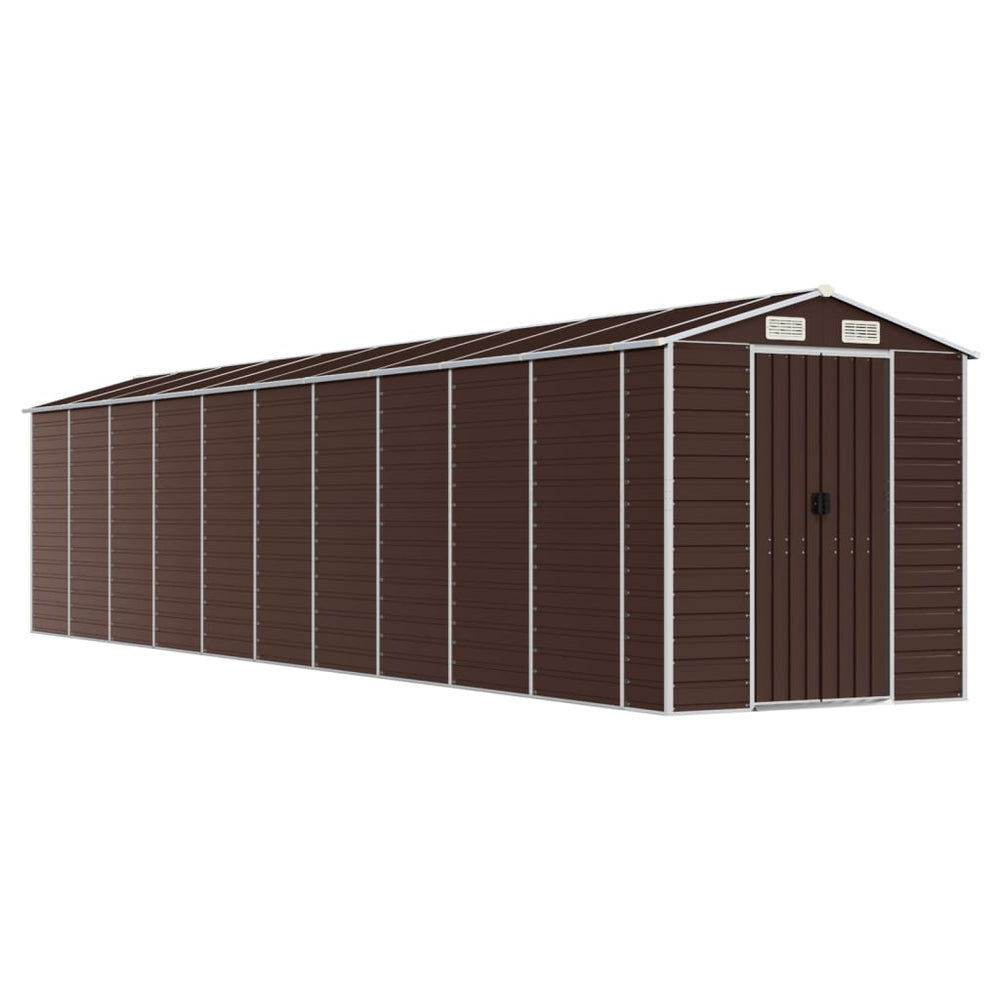 vidaXL Tool Shed Brown 191x89.5x198 cm Galvanized Steel