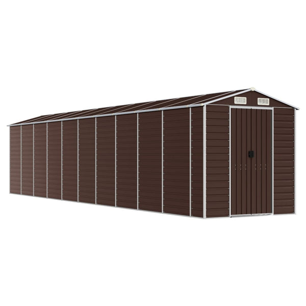 vidaXL Tool Shed Brown 191x89.5x198 cm Galvanized Steel