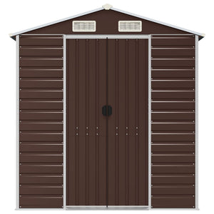 vidaXL Tool Shed Brown 191x89.5x198 cm Galvanized Steel