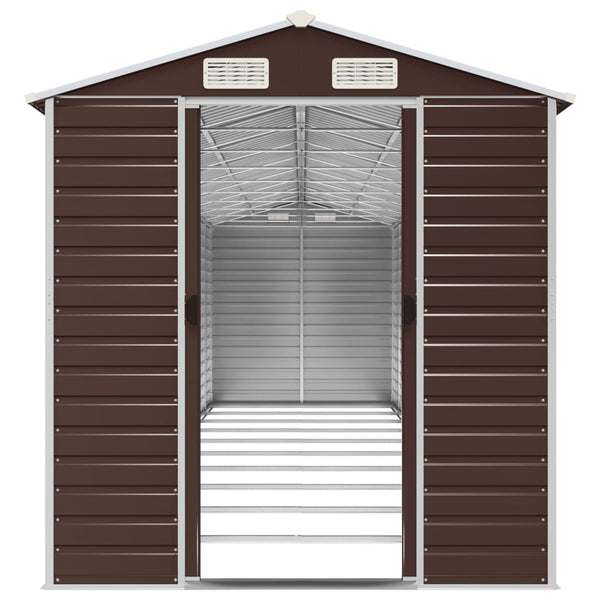 vidaXL Tool Shed Brown 191x89.5x198 cm Galvanized Steel