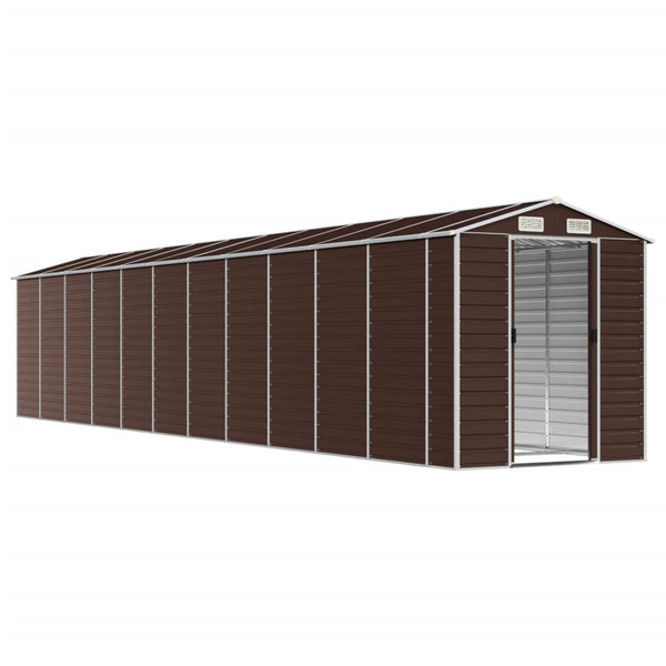 vidaXL Garden Shed Brown 191x980x198 cm Galvanized Steel