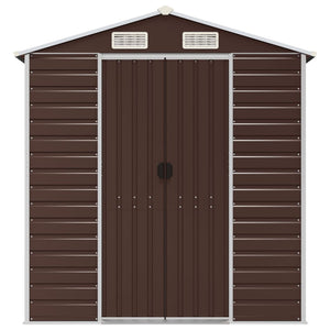 vidaXL Garden Shed Brown 191x980x198 cm Galvanized Steel