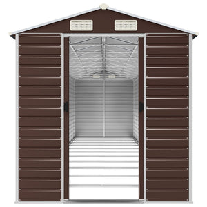 vidaXL Garden Shed Brown 191x980x198 cm Galvanized Steel