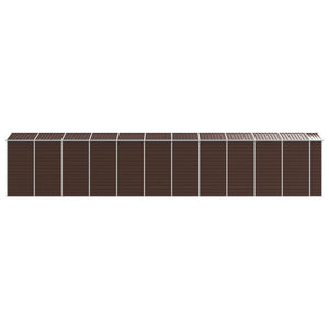 vidaXL Garden Shed Brown 191x980x198 cm Galvanized Steel