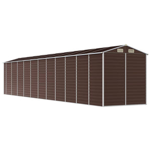 vidaXL Garden Shed Brown 191x980x198 cm Galvanized Steel