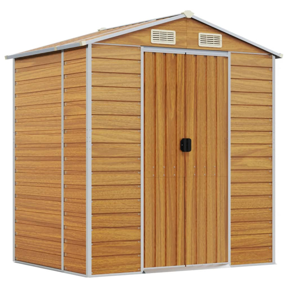 vidaXL Shed Light Brown 191x130x198 cm Galvanized Steel