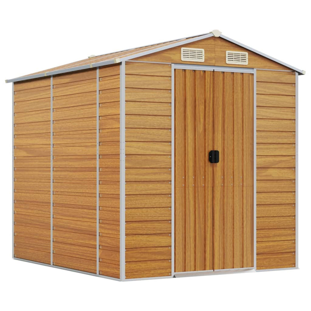 vidaXL Garden Shed Light Brown 191 x 215 x 198 cm Galvanized Steel