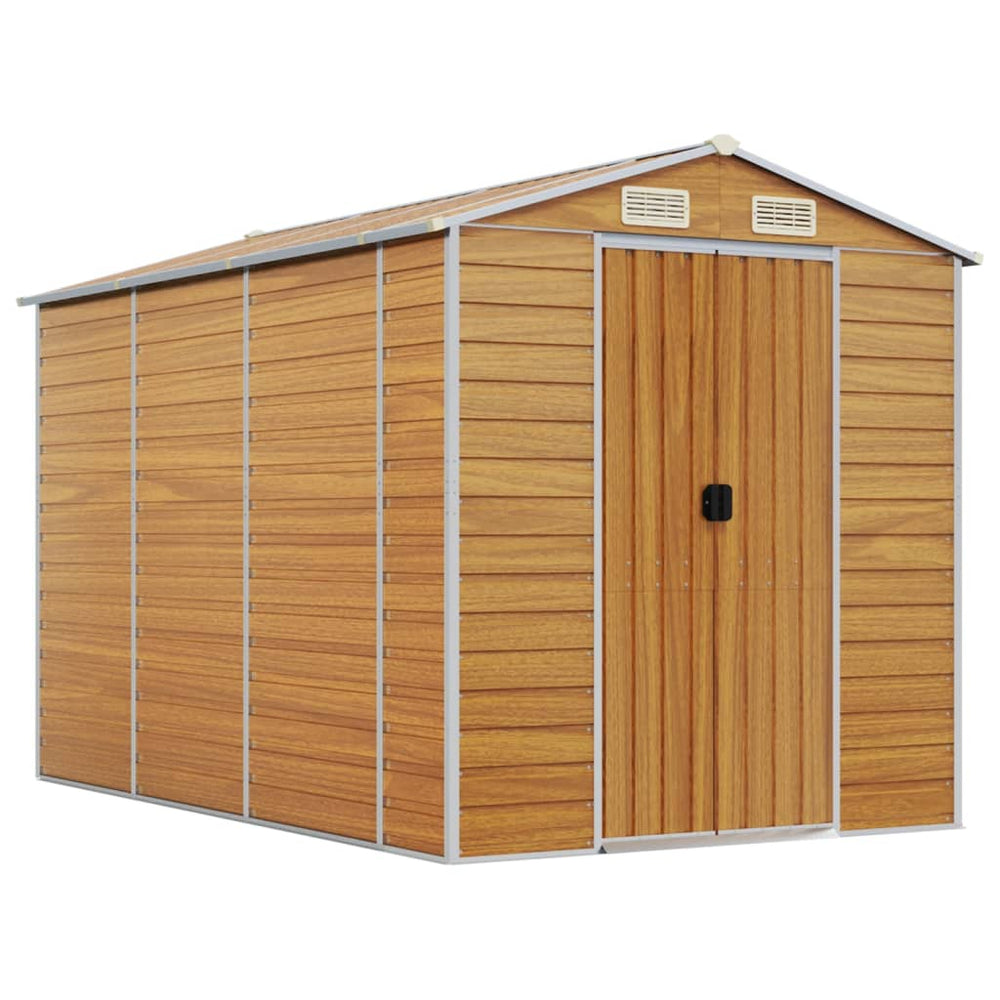 vidaXL Garden Shed Light Brown 191 x 300 x 198 cm Galvanized Steel