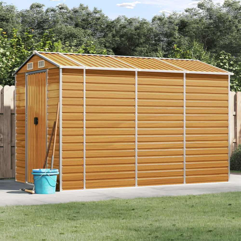vidaXL Garden Shed Light Brown 191 x 300 x 198 cm Galvanized Steel