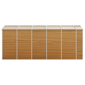 vidaXL Garden Shed Light Brown 191x470x198 cm Galvanized Steel