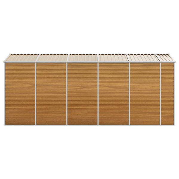 vidaXL Garden Shed Light Brown 191x470x198 cm Galvanized Steel