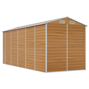 vidaXL Garden Shed Light Brown 191x470x198 cm Galvanized Steel