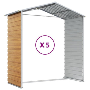 vidaXL Garden Shed Light Brown 191x470x198 cm Galvanized Steel