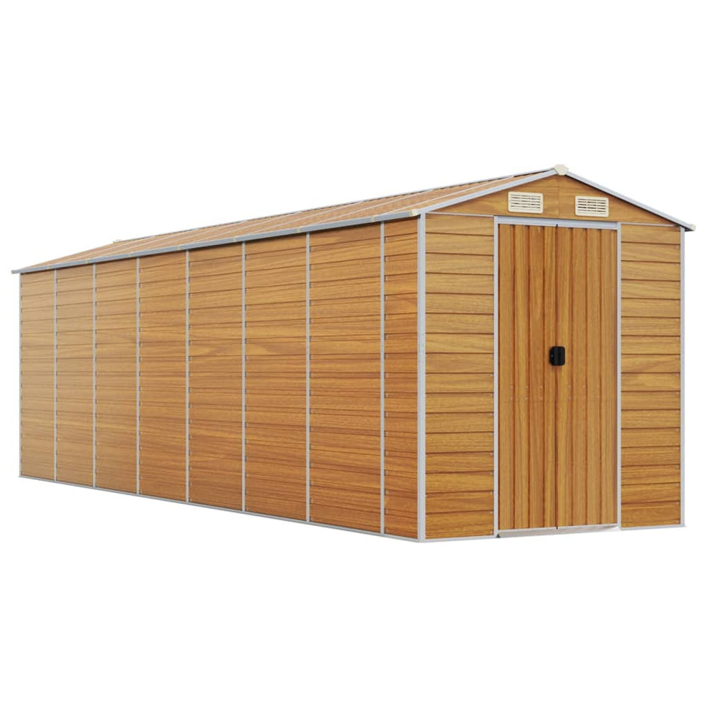 vidaXL Tool Shed Light Brown 191x640x198 cm Galvanized Steel