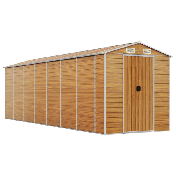 vidaXL Tool Shed Light Brown 191x640x198 cm Galvanized Steel