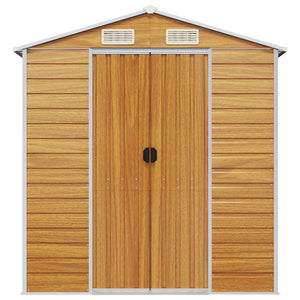 vidaXL Tool Shed Light Brown 191x640x198 cm Galvanized Steel
